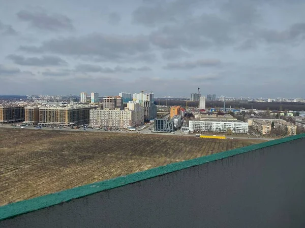Panorama Van Stad Vanaf Hoogte Van Een Gebouw Met Meerdere — Stockfoto