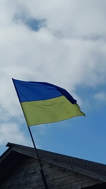 Steagul Ucrainei Strecoară Vânt — Videoclip de stoc