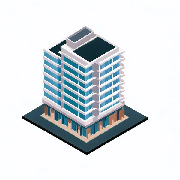 Stadtbau Isometrisch Das Konzept Illustration — Stockfoto