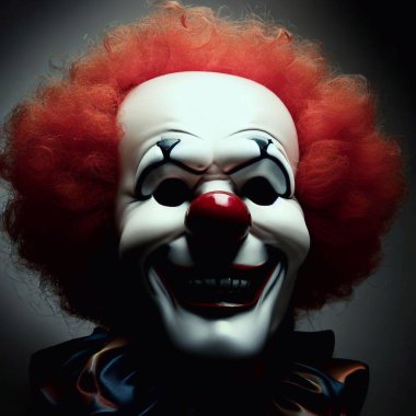 Gülümseyen neşeli palyaçonun başı