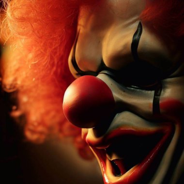 Gülümseyen neşeli palyaçonun başı