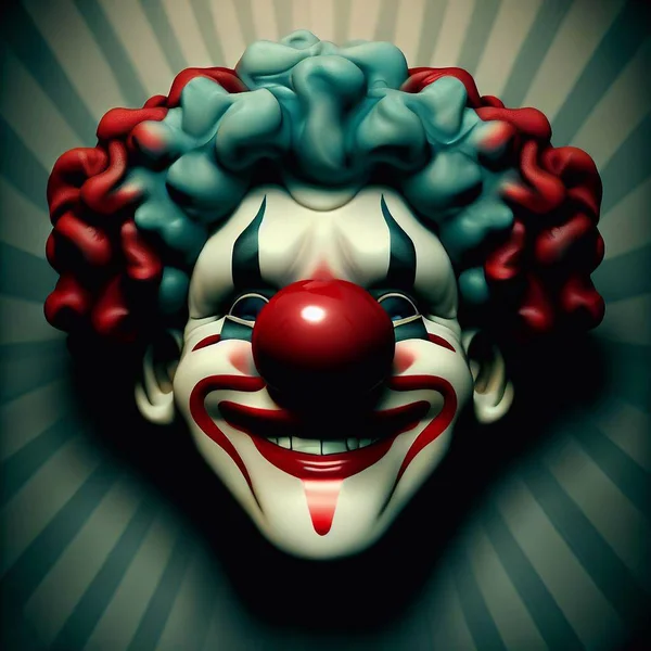 Head Smiling Cheerful Clown — Stock Photo, Image