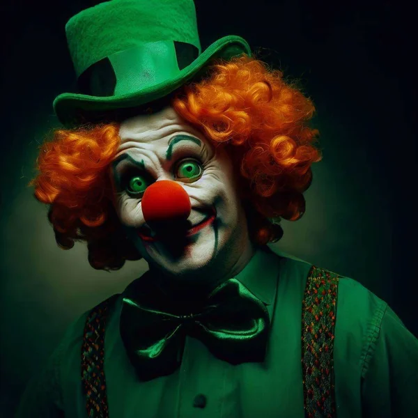 Kopf Eines Lächelnden Fröhlichen Clowns — Stockfoto