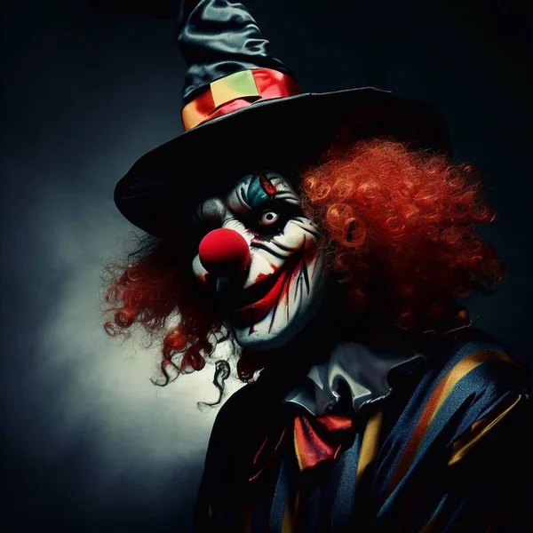 Hoofd Van Een Glimlachende Vrolijke Clown — Stockfoto