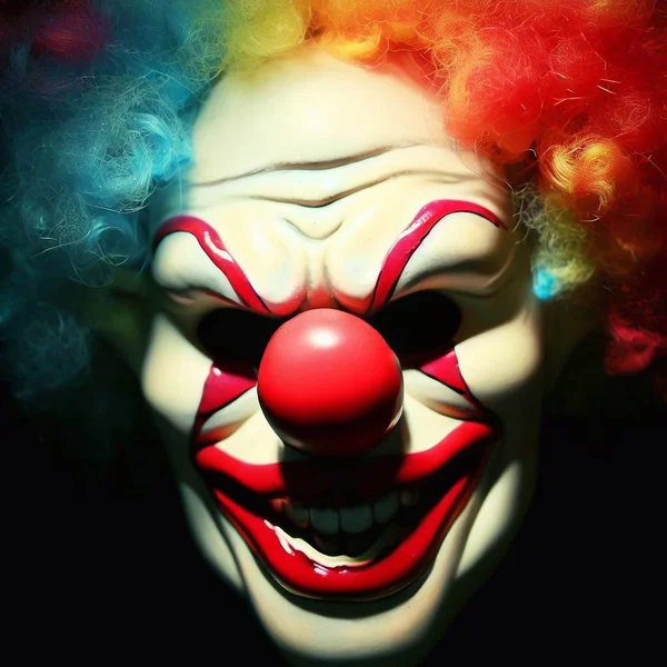 Kopf Eines Lächelnden Fröhlichen Clowns — Stockfoto