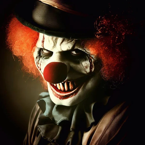 Kopf Eines Lächelnden Fröhlichen Clowns Stockbild