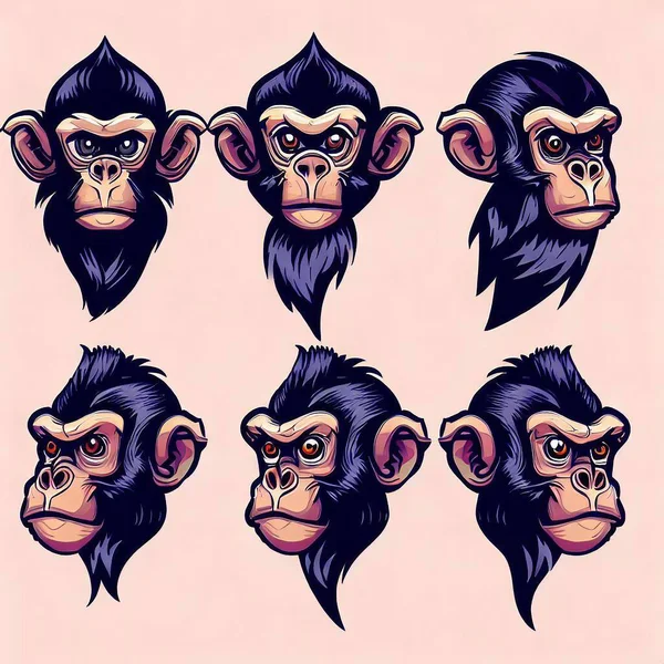 Κοιτάζοντας Ευθεία Μπροστά Μαϊμού Κεφάλι — Φωτογραφία Αρχείου