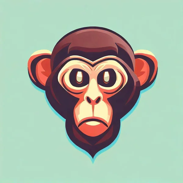 Looking Straight Ahead Monkey Head — Stock Photo, Image