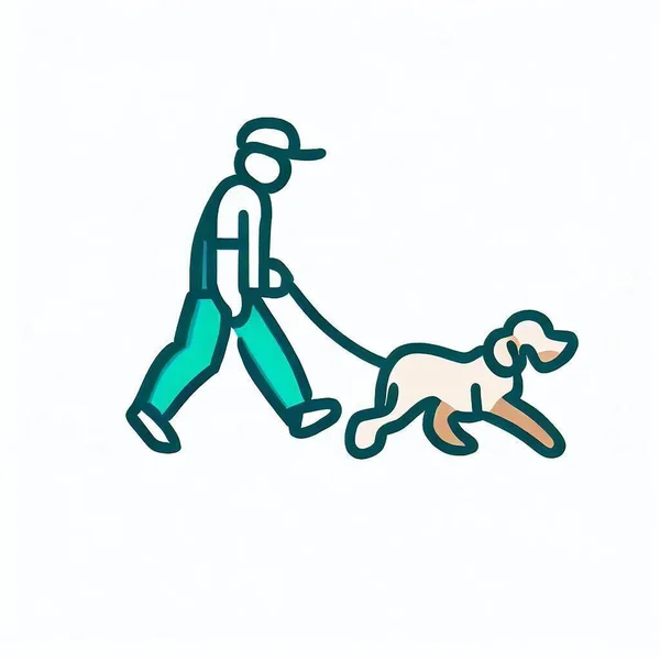 Service Promenades Pour Chiens Besoin Logo — Photo
