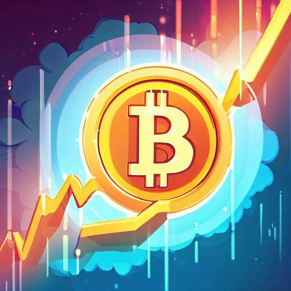 Bitcoin Växelkurs Växande Diagram — Stockfoto