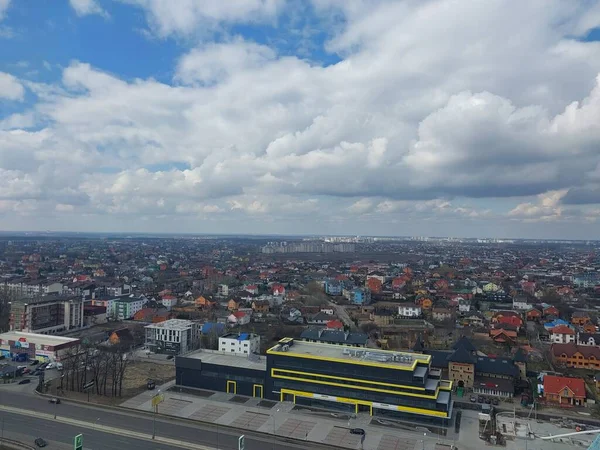 Kyiv Ukraine Mars 2023 Panorama Ville Depuis Hauteur Bâtiment Plusieurs — Photo
