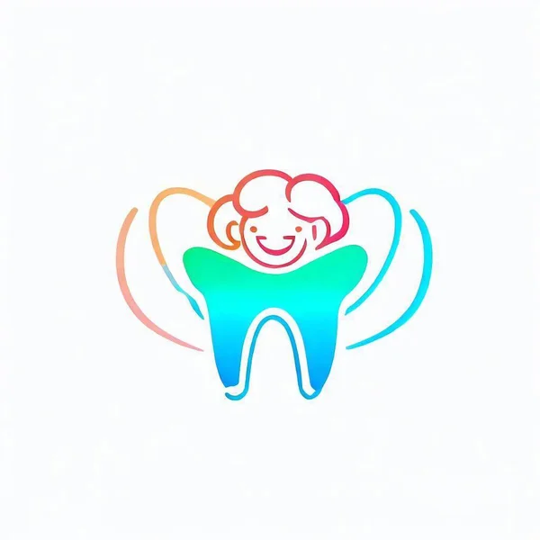 Pediatryczna Praktyka Stomatologiczna Eleganckie Logo Design — Zdjęcie stockowe
