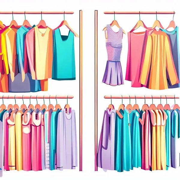 Clothes Hanging Racks Store — Stock Photo, Image