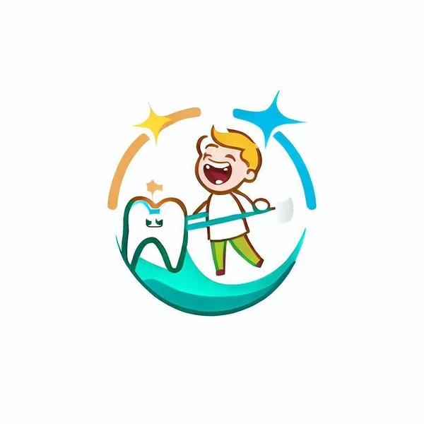 Дитяча Стоматологічна Практика Елегантний Логотип Дизайну — стокове фото