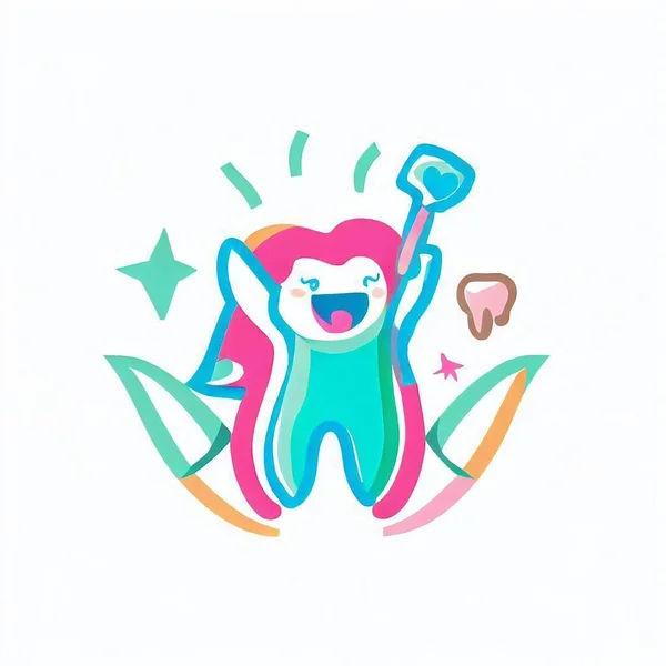Детская Стоматологическая Практика Элегантный Логотип Дизайн — стоковое фото