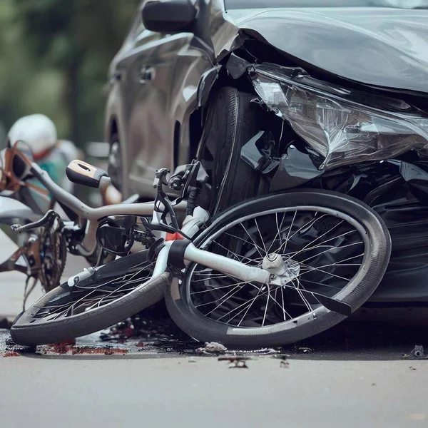 Accidente Coche Que Garantiza Seguridad Para Usted Otros Usuarios Carretera — Foto de Stock