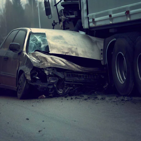 Accidente Coche Que Garantiza Seguridad Para Usted Otros Usuarios Carretera —  Fotos de Stock