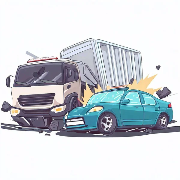 ユーザー自身と他の道路のための安全性を確保する車の事故 — ストック写真
