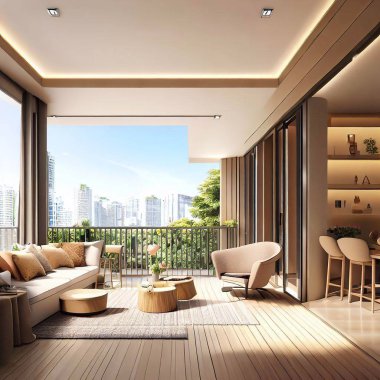 Apartman iç dizayn projesi.