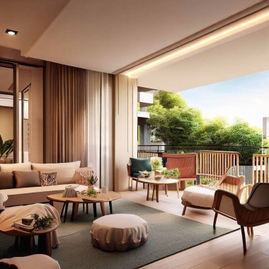 Apartman iç dizayn projesi.