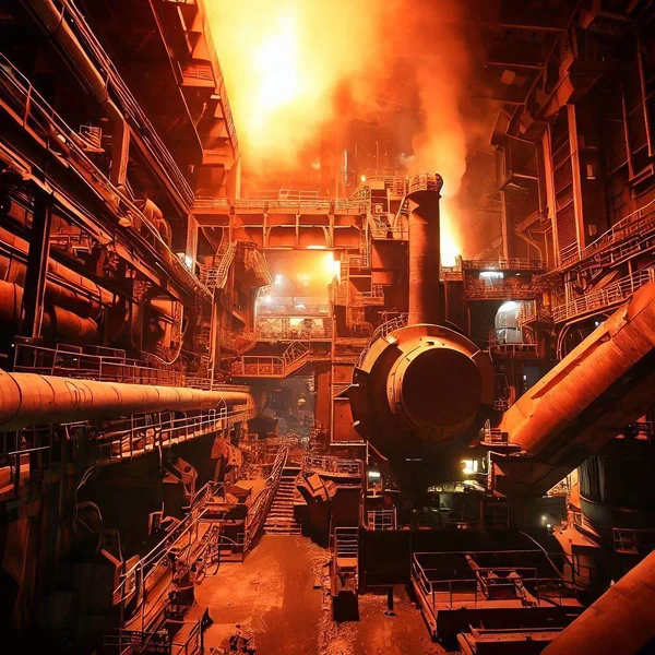 Steel plant interior blast the furnace