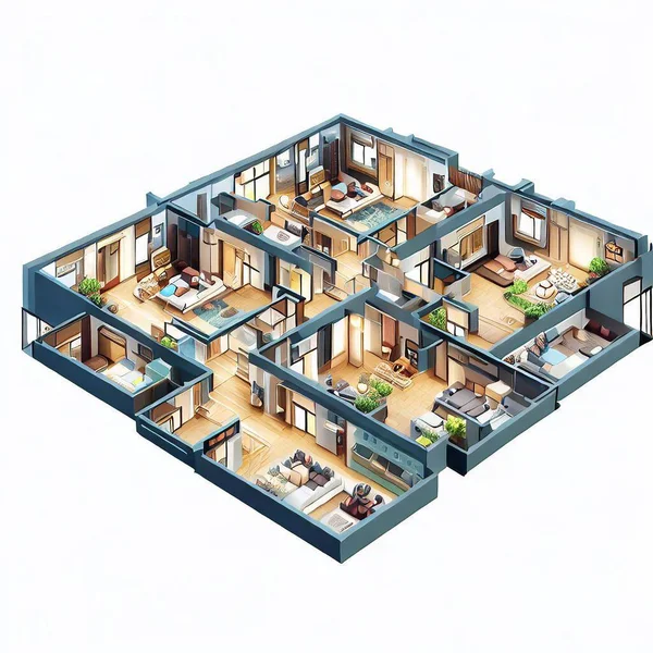 Layout Duplex Apartamento Uma Casa Residencial — Fotografia de Stock