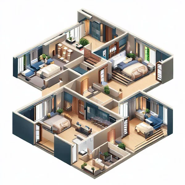 Layout Duplex Appartamento Una Casa Residenziale — Foto Stock