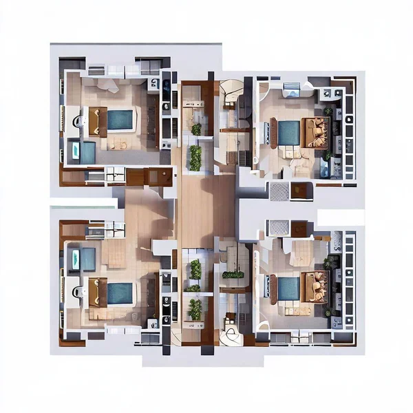 家の中のアパートの二重のレイアウト — ストック写真