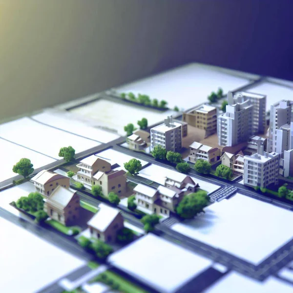 Stadtplanungsmodell Eines Stadtblocks Für Die Stadtplanung lizenzfreie Stockfotos
