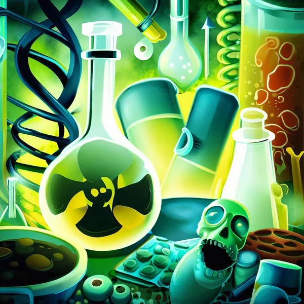 Toxicology Illustration Set Branch Medicine Studies Poisonous Substances — Stock Photo, Image