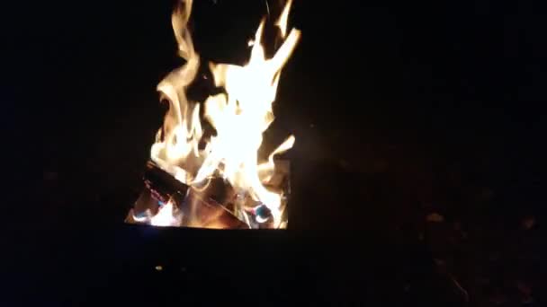 Incêndio Queima Noite — Vídeo de Stock