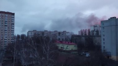KYIV, UKRAINE - January 2, 2024: Rocket explosions in the city