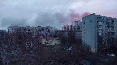 KYIV, UKRAINE - January 2, 2024: Rocket explosions in the city