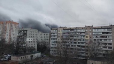 KYIV, UKRAINE - January 2, 2024: Rocket explosions in the city