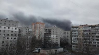 KYIV, UKRAINE - January 2, 2024: Rocket explosions in the city