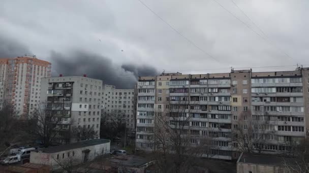Kyiv Ukraine January 2024 Rocket Explosions City — Αρχείο Βίντεο