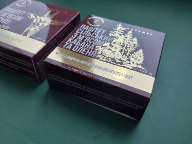 KYIV, UKRAINE - 24 Ocak 2024: Pate with the game meat