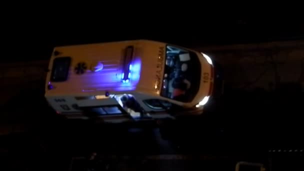 Luces Intermitentes Una Ambulancia — Vídeo de stock