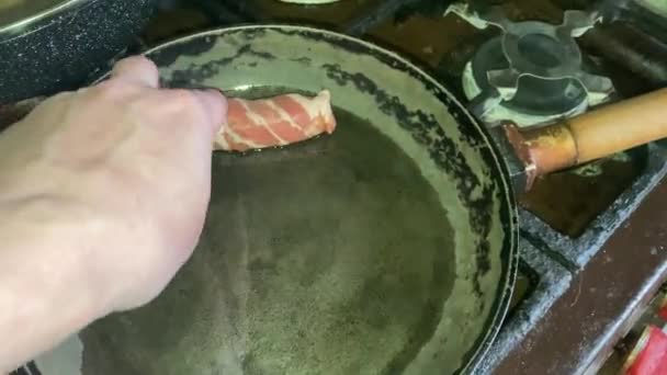 Cocinar Salchichas Carne Cevapchichi Balkan — Vídeo de stock