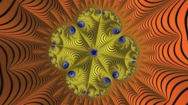 4k Soyut Çok Renkli Hareket Grafikleri arka planı. Ya da yoga, kulüpler, şovlar, mandala, fraktal animasyon için. Güzel parlak süs..