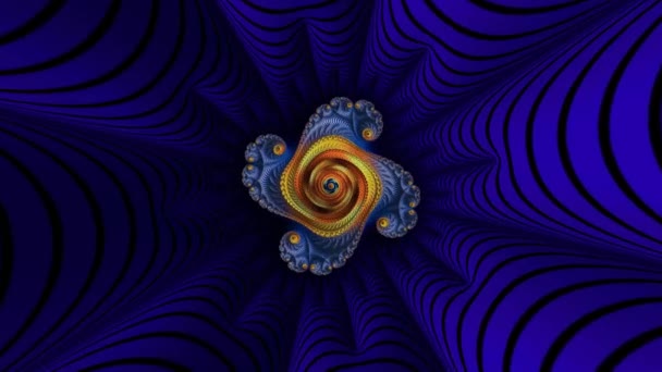 Абстрактная Многоцветная Графика Движения Фона Йоги Клубов Шоу Мандала Фрактальной — стоковое видео