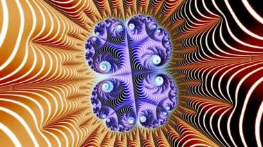 4k Soyut Çok Renkli Hareket Grafikleri arka planı. Ya da yoga, kulüpler, şovlar, mandala, fraktal animasyon için. Güzel parlak süs..