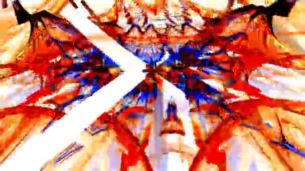 催眠时的迷幻抽象 视频骑师的背景 视觉错觉 抽象的运动流体 设计音乐会 夜总会 小故障的计算机图形学 — 图库视频影像