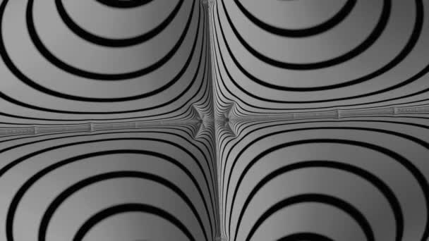 Černobílé Fraktály Pohybu Kamera Uvnitř Geometrické Figure Abstraktní Vícebarevné Pohybové — Stock video