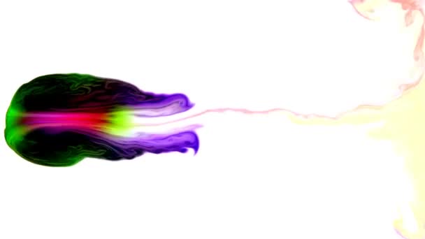 五颜六色的明亮油漆在带着光芒的液体中流动 催眠时的迷幻抽象 视频骑师的背景 — 图库视频影像