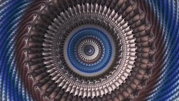 Ruch Kamery Wewnątrz Wielobarwnego Jasnego Fraktalu Podobnego Naturalnego Ornamentu Abstrakcyjne — Wideo stockowe