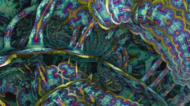 Psychedelic Camera Flight Mushroom Abstract Moving Fluid Visual Illusions Moving — Stockvideo
