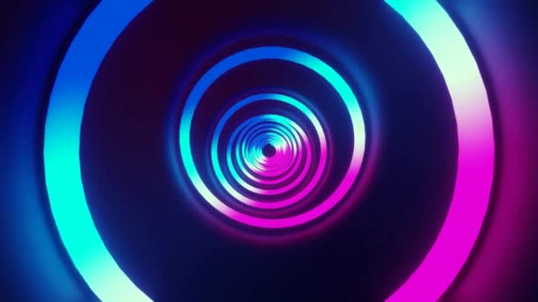 Vol Caméra Dans Tunnel Néon Multicolore Arrière Plan Pour Jouer — Video