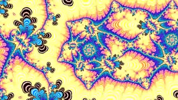 Movimento Câmera Dentro Fractal Brilhante Multicolorido Semelhante Ornamento Natural Antecedentes — Vídeo de Stock