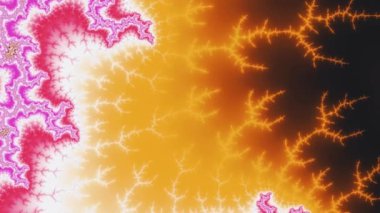 Fraktal çok renkli hareket, grafik arkaplan. Video jokeyi oynamak için arka plan, VJ. Konserler, gece kulüpleri ve aksaklıklar için bilgisayar grafikleri. Ya da yoga, kulüpler, şovlar, mandala, fraktal animasyon için.